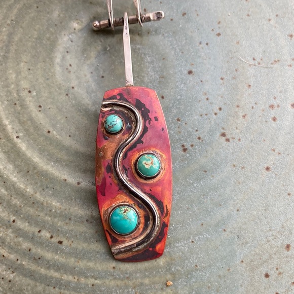 Monaco Designs Sterling, Turquoise and Mixed Metals Collar Necklace - Picture 2 of 16